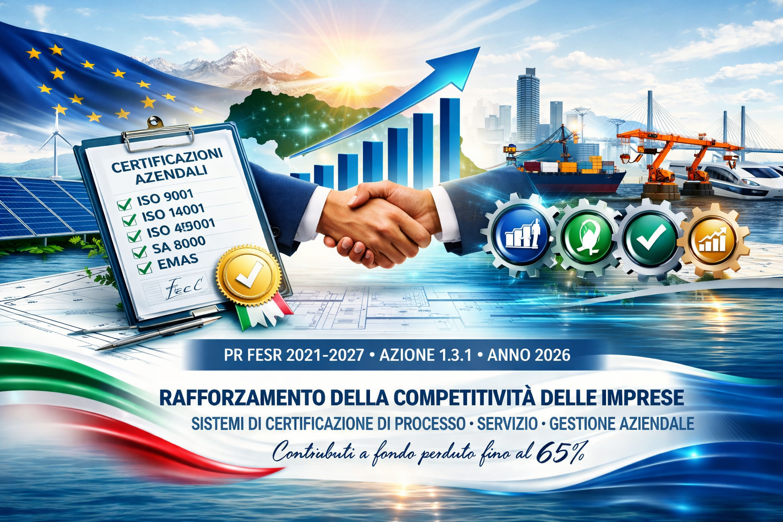 Contributi per l’ottenimento di sistemi di certificazione di processo, servizio, gestione aziendale