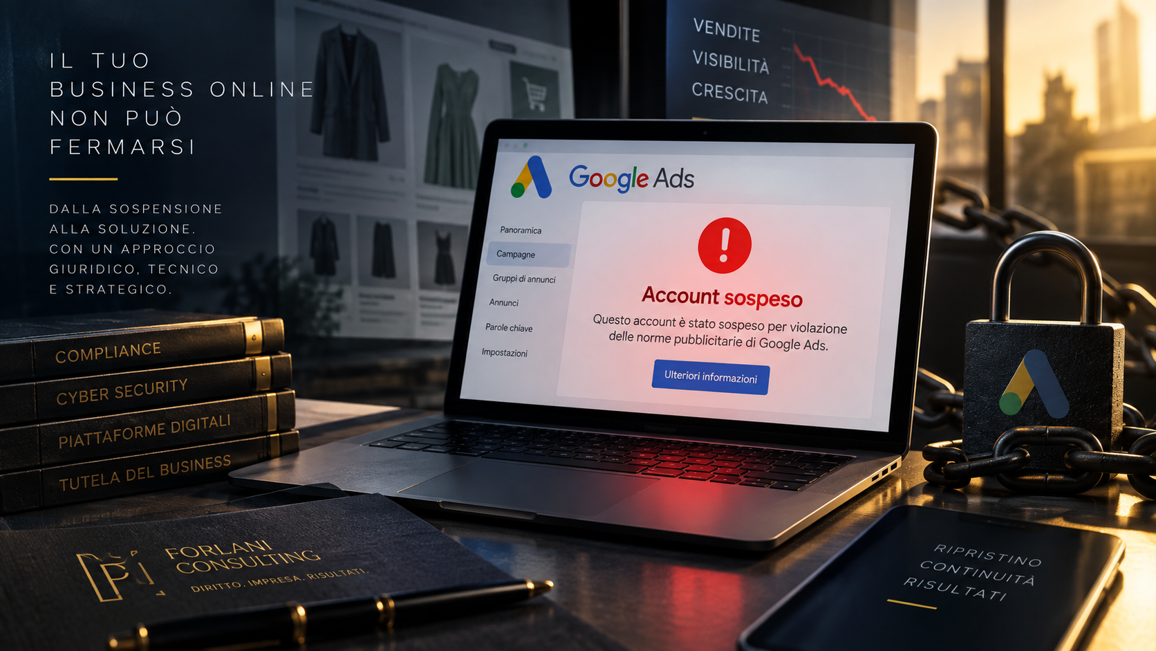 Account google ADS sospeso dopo un attacco informatico: quando la prova tecnica diventa argomento giuridico